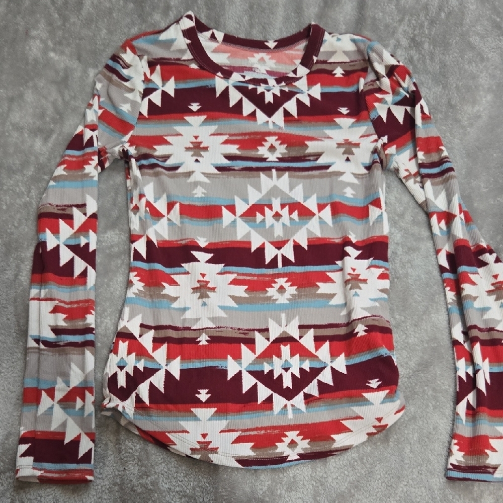 Patterned Long Sleeve Top